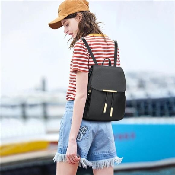 Trendy Leather Backpack Purse for Women and Ladies Shoulder Travel - Picture 2 of 6